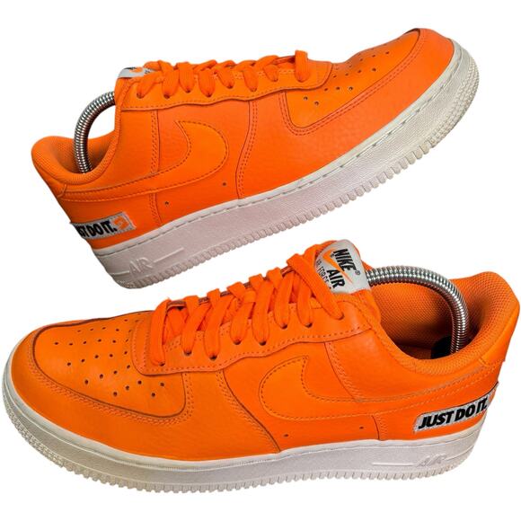Nike Air Force 1 Low Just Do It 2018 Orange Size 8.5 Pre-Owned Rare & Stylish - Picture 2 of 16